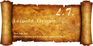 Leipold Tirzusz névjegykártya